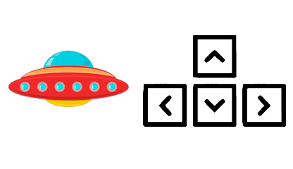image of ufo and direction keys